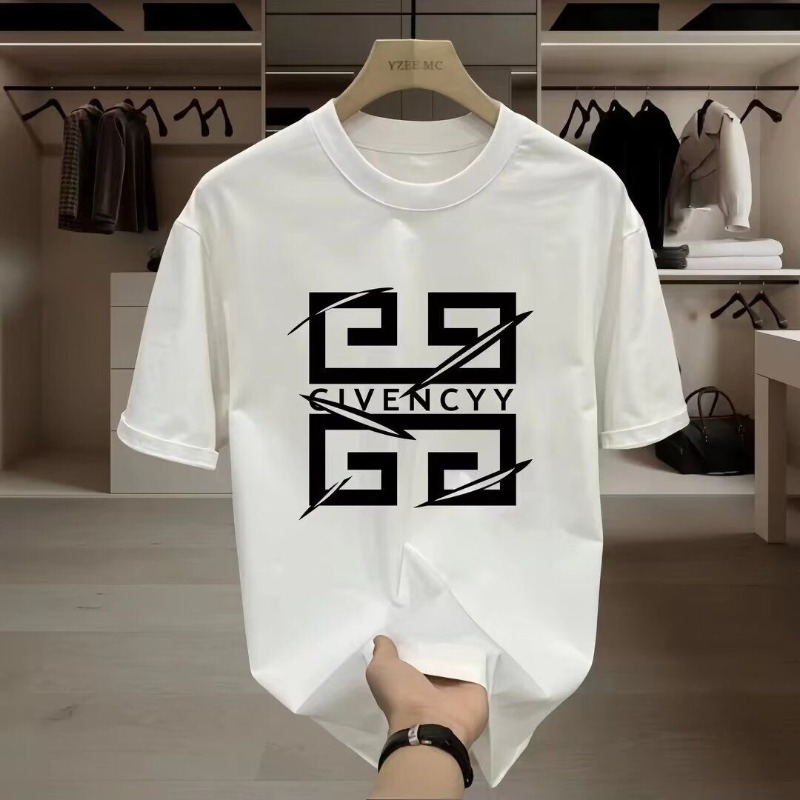 Streetwear Brand Logo Design - 2026 เสื้อยืดพิมพ์ลายโลโก้แบรนด์ GIVENCY สำหรับผู้ชาย เสื้อยืดแขนสั้น แฟชั่นแนวสตรีท