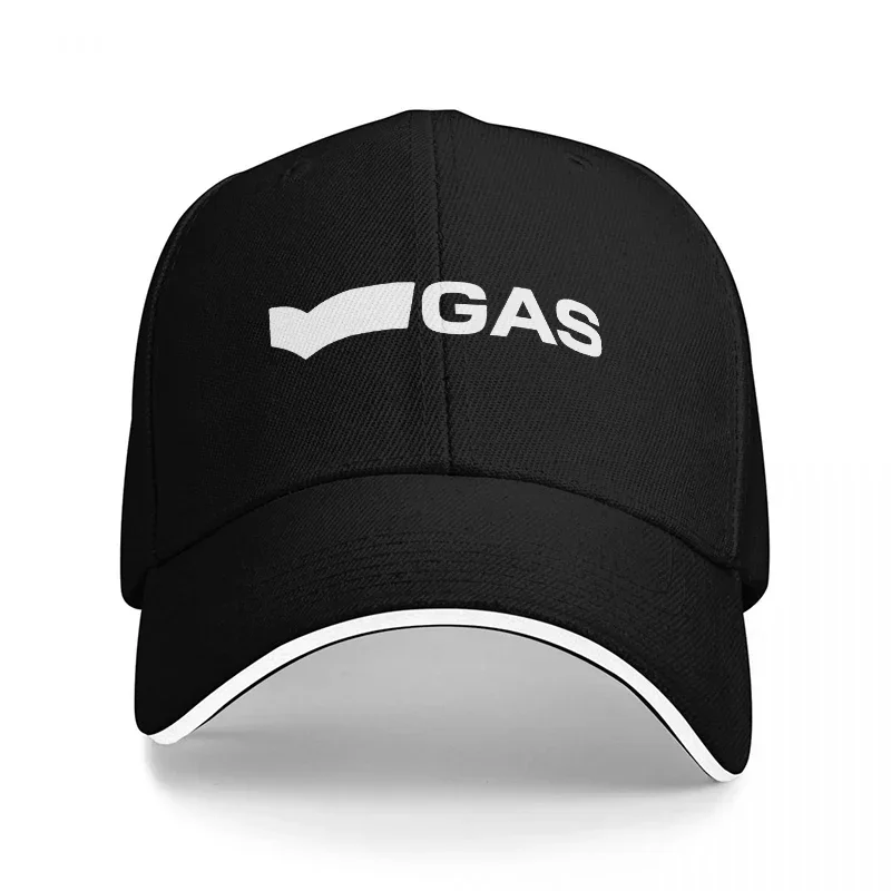 Streetwear Brand Logo Design - หมวกเบสบอลสีดำปักโลโก้แบรนด์ GAS ใหม่ พร้อมขอบสีขาวและลายปักด้านหน้าแบบโดดเด่น สำหรับสไตล์สตรีทแวร์ในเมือง