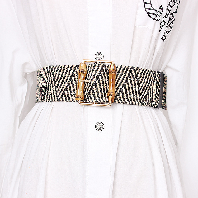 ใหม่ยืดหยุ่นทอเข็มขัดผู้หญิงยี - Off White Belt บทวิจารณ์และราคา